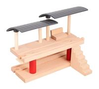 KONTONTY Modèle de Quai de Gare en Bois à Deux Niveaux Escalier, Accessoire de Circuit Ferroviaire Sécurisé pour Garçon et Filles, Jeu de Plateforme de Simulation Éducatif et Décoratif,