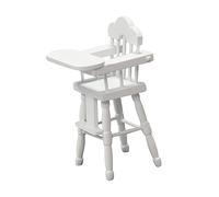 KONTONTY Modèle Réglable Blanc Mobilier de Jeu pour Maison de Poupée Chaise de Repas Poupon Éducatif pour Tout Petit