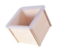 KONTONTY Moule à Décorer Carré à Faire Soi-Même Époxy 1 Set Silicone Cube avec Cadre Bois Fixe 10.5 x 10.5 x 8.5 cm pour Bougies et Résine Artisanale
