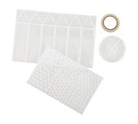 KONTONTY Moule en Silicone pour Lampe Mosaïque Hexagonale Base Intégrée | Kit Soi-même pour Résine, Effet Ombre Doux, Décoration de Table, Ruban Adhésif Inclus