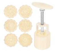 KONTONTY Moule Gateau de Lune Créatif en Pp et Acier Inoxydable, Set Réutilisable 6 Pièces pour Pâtisserie Diy, Festival Mi-automne