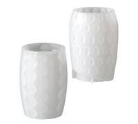 KONTONTY Moule Silicone pour Pot de Fleurs Artisanal 2pcs Forme Ronde Irrégulière en Silicone Blanc Antiadhésif Finition Artistique Détaillée pour Ateliers Créatifs