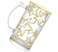 KONTONTY Mug Créatif en Verre Forme Étoile Anse, Résistant aux Chutes | Café, Thé, Soda et Chocolat Chaud, Prise Confortable, Style Élégant, à Table ou Hôtel