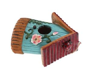 KONTONTY Nichoir en Résine Résistant aux Intempéries Nid d'Oiseau d'Extérieur Décoratif Abri Mural pour Jardin Balcon et Terrasse Décorations de Jardin pour Oiseaux Nichoir pour