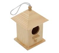 KONTONTY nid extérieur d'oiseau Imbrication Kits nichoirs à Construire mangeoire de Plein air Accessoires de poulailler Cage nid d'oiseau en Bois nid de Jardin d'oiseau en Bois Bambou Beige