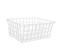 KONTONTY Organisateur De Congélateur Coffre Panier De Fil De Fer Blanc 28 x 21,5 x 12 Cm Conteneur De Stockage Aliments Légumes Fruits Rangement Pratique Pour Réfrigérateur Terrasse