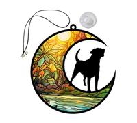 KONTONTY Ornement commémoratif pour chien sur la lune décoration de fenêtre décoration murale pour chien plaque commémorative pour animaux de compagnie à suspendre