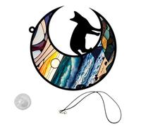 KONTONTY Ornement De Lune Accroupie Décoration De Fenêtre Teintée À Suspendre Art De Chat Pour Chambre À Coucher