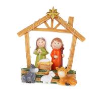 KONTONTY Ornements de la Nativité Ornements de noël Religieux Toile de Fond de la scène Ornements pour Arbres de Noël élégants Ornements pour Le Sapin de Noël Statues de crèche résine