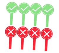 KONTONTY Palettes De Réponse Oui/non Petite Taille, Jeux De Cartes Indicateurs Vrai/faux, Palettes De Vote 8 Pièces Rouge Et Vert, Accessoire Ludique Éducatif Pour Classe Et Animation