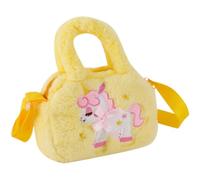 KONTONTY Paquet Bandoulière Licorne en Peluche Jaune pour Garçon et Filles Paquet à Main Mignon pour Petites Filles Léger et Doux pour Fête Anniversaire et Usage Quotidien Décoratif