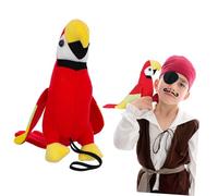 KONTONTY Peluche Perroquet Pirate sur Épaule Accessoire Costume Garçon Fille Léger Décoratif pour Fête Cosplay