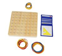 KONTONTY Planche Géométrique Bois Éducative pour Garçon Fille Jeu de Puzzle avec Clous pour Créer Formes et Figures Montessori Stimulant la Créativité et Lapprentissage des