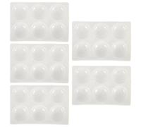 KONTONTY Plaques de Réaction en Céramique 6 Trous Lot de 5 pour Expériences Scientifiques en Laboratoire et Cours de Chimie