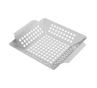 KONTONTY Plat de Cuisson Creux paniers Barbecue Panier de Fumeur Panier Barbecue Panier de légumes à Griller Panier Vapeur Panier de Gril de légumes Acier Inoxydable 430