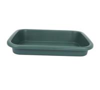 KONTONTY Plateau rectangulaire pour Pots de Fleurs en Plastique Vert, 43 x 30,7 x 8 cm, récupérateur d'eau, égouttoir, Support Stable pour bonsaï et Pots de succulentes de