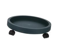 KONTONTY Plateau sur roulettes bac à jardinière Mobile Soucoupe de Base de la planterie Chariot Porte-Fleurs Pot de Fleurs Mobile usines de pneus torsadés PP Dark Green