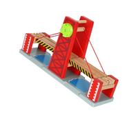 KONTONTY Pont Ferroviaire en Bois sur Voies Ferrées Mécanisme de Levage Miniature DIY Compatible Pistes en Bois Coffret de Construction pour Garçon et Filles Créatif et Éducatif
