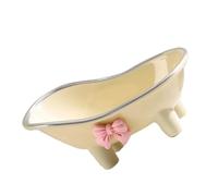 KONTONTY Porte-savonnette Drainage Petit Taille en Plastique Réutilisable Argenté Porte-savonnette pour Salle De Bain Domestique Accessoire Rangement Lavabo Élégant Nœud Decoratif