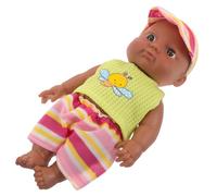 KONTONTY Poupée Garçon Fille Réaliste Noir Reborn Soft Vinyl Poupée Africaine Miniature pour Fille Collection