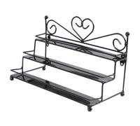 KONTONTY Présentoir à Cosmétiques en Fer Noir à Trois Couches, Design Pratique et Rangement Commode pour Vernis à Ongles, Étagère Murale Simple et Élégante