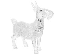 KONTONTY Puzzle 3D en Cristal Blanc avec Chèvre Décoration Créative et Ornement de Bureau Matériau Sûr et Solide Présent Original pour Anniversaire et Collection D’Animaux