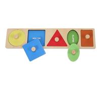 KONTONTY Puzzle Bois Montessori Formes Colorées Jeu Éveil Tactile pour Garçon Fille Éducatif Bois pour Coordination Main-œil et Reconnaissance des Formes