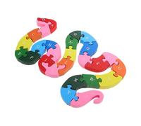 KONTONTY Puzzle Éducatif Bois ABC avec Blocs Lettre Snake Jeu Animal pour Apprentissage Préscolaire Développement Motricité et Reconnaissance Alphabet