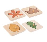 KONTONTY Puzzle Éducatif en Bois pour Tout-Petits 4 Pièces Formes Jouet Cognitif Matériau Sûr Éducation Précoce Jeux Montessori