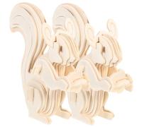 KONTONTY Puzzle en Bois 3D pour Garçon et Filles 2pcs Modèle Écureuil Design Détaillé et Interaction Parent-garçon et Filles, Jouet Pratique et Éducatif en Bois Couleur Kaki