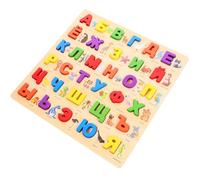 KONTONTY Puzzle en Bois de L'Alphabet Russe pour Garçon et Filles Plateau 1 Pièce Couleurs Vives Taille Adaptée aux Petites Mains Éducatif pour Apprentissage des Lettres Russes et