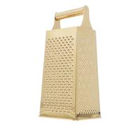 KONTONTY Râpe à 4 Faces en Acier Inoxydable Doré Cuisine Poignée Antidérapante, Multifonction pour Couper Ail et Concombre, Rangement Suspendu Pratique