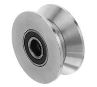 KONTONTY Roulette Guide pour Porte Coulissante Acier Inoxydable Poulie à Gorge U pour Portes de Grange et Portails Roulants Silencieuse et Résistante Corrosion Usage Intérieur et Extérieur