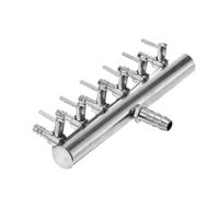 KONTONTY Séparateur de Débit pour Pompe à Air Aquarium en Acier Inoxydable | Levier de Réglage, Raccordement au Tube, Contrôle du Flux, Format 8 à 4mm, Finition Argenté