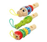 KONTONTY Sifflet en Bois pour Animaux Jouet Créatif pour Garçon et Filles 3Pcs Éducatif et Fêtes Activités Musicales