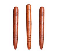 KONTONTY Stylo Acupression en Bois Naturel, Lot de 3 Bâtons de Massage Ronds pour Visage et Pieds, Surface Lisse et Facile à Transporter, pour Voyage