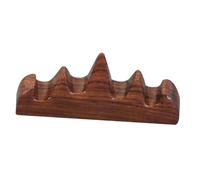 KONTONTY Support Élégant Porte-pinceaux pour Stylo Sumi Forme Montagne de Calligraphie en Bois Marron Décoration de Bureau pour École et Présent