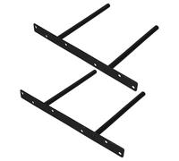 KONTONTY Support Invisible pour Étagère Flottante Murale en Acier Noir 200 X 300 MM Kit Fixation Complet 2 Supports et 12 Vis Robuste pour Rangement Mural Intérieur Installation Dissimulée