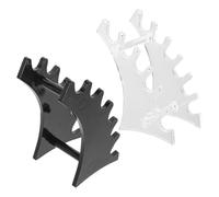 KONTONTY Support pour Pinceaux de Maquillage 2 Pcs Noir et Transparent Porte-Pinceaux Horizontal en Plastique Organisateur de Pinceaux Cosmétiques Polyvalent pour Séchage Rapide et