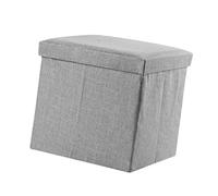 KONTONTY Tabouret de Rangement Pliable Tissu Gris Foncé Coffre Multifonctionnel avec Capacité de Charge Siège Confortable et Boîte de Rangement pour Chambre et Salon