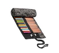 KONTONTY Trousse Enroulable Toile à Emplacements pour Crayons Organisateur de Voyage Pratique avec Motif Élégant pour Artistes et Amateurs de Dessin