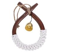 KONTONTY Vintage Door Wind Chime Handwoven with Natural Rattan Rope Minimalist Shopkeepers Bell Decorative Entry Doorbell Chime for Home Bedroom and Business