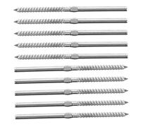 KONTONTY Vis Tire-fond En Acier Inoxydable Robuste Pour Garde-corps De Terrasse, Certified Solide, Filetage Gauche Et Droite, Adapté Balustrades En Bois, Lot De 10 Pièces, Usage Extérieur Longue Durée