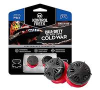 KontrolFreek Call of Duty: Black Ops Cold War Performance Thumbsticks pour PlayStation 4 (PS4) et PlayStation 5 (PS5) | 2 à grand hauteur, convexe| Noir/Rouge