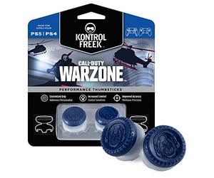 KontrolFr all of Duty: Warzone Performance Thumbsticks pour PlayStation 4 (PS4) et PlayStation 5 (PS5) | 2 Meilleure hauteur, Hybride| Bleu/Gris