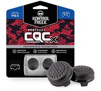 KontrolFr QCX Poignées de Pouce pour Manette PlayStation 4 (PS4) et PlayStation 5 (PS5) | 2 Joysticks de Performance Convexes Taille Moyenne | Noir