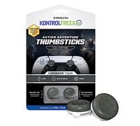 KontrolFr QC Classic Grips pour Manette PS5 | 2X Capuchons de Joystick Low-Rise pour PlayStation 5 & PS4 | Agilité & Contrôle Améliorés | Gris/Blanc