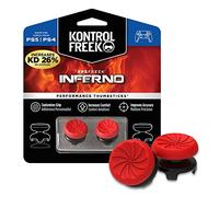 KontrolFreek FPS Freek Inferno Manette pour Playstation 4 (PS4) et Playstation 5 (PS5) - Baguettes de Performance - 2 concaves Hautes - Rouge