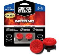 KontrolFreek FPS Freek Inferno pour Manette Playstation 4 (PS4) et PlayStation 5 (PS5) | Joysticks Performance | 2 Taille Haute Concave | Rouge