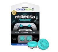 KontrolFreek Lotus pour PlayStation 5 (PS5) et PlayStation 4 (PS4) | Baguettes performantes | 2 concaves de Taille Moyenne | Bleu Sarcelle/Transparent